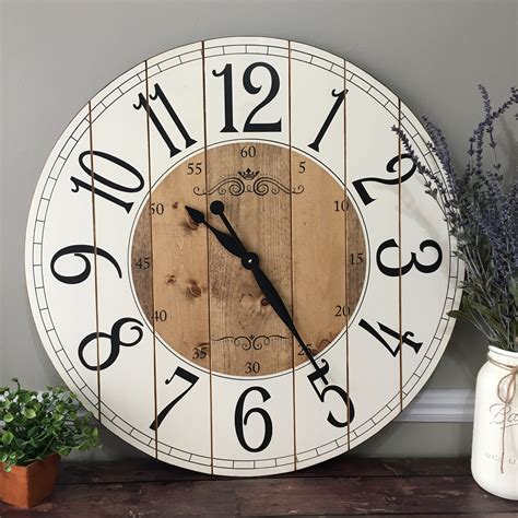 white farm house metal clock|Farmhouse Wall Clock .